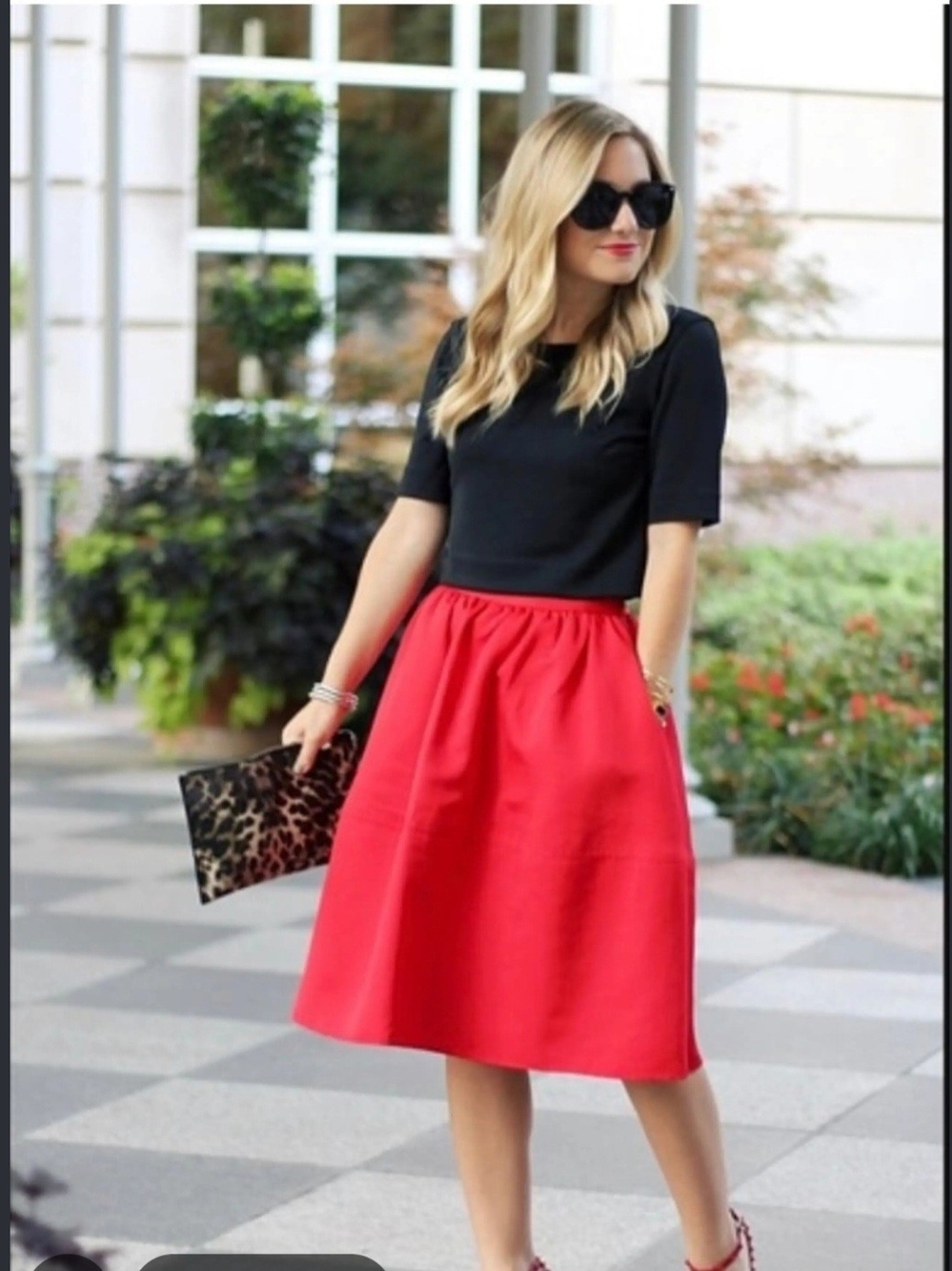 Express Women's A Line Red Midi Skirt Size 4